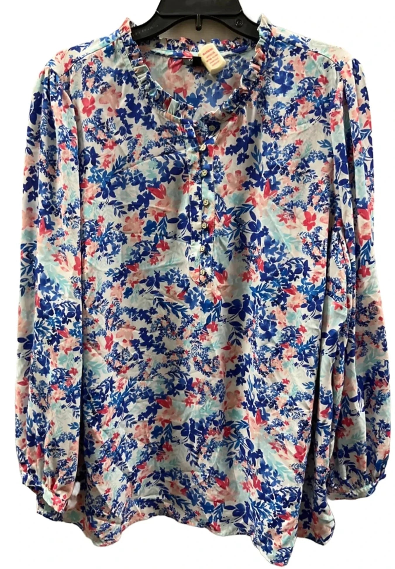 Top Long Sleeve By Talbots In Blue, Size: 2x