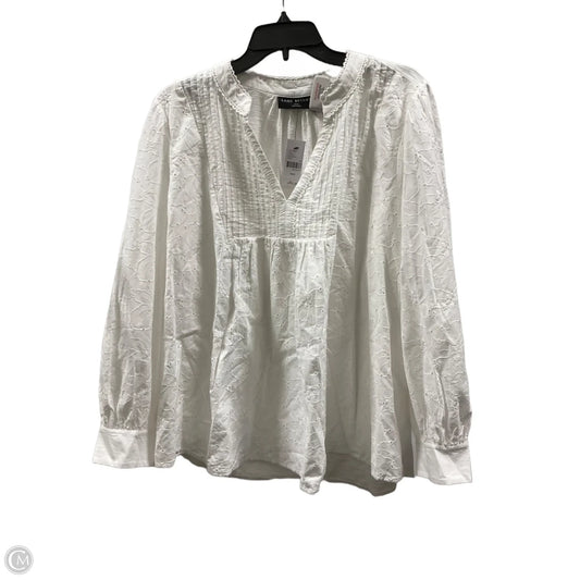 Top Long Sleeve By Lane Bryant In White, Size: 1x