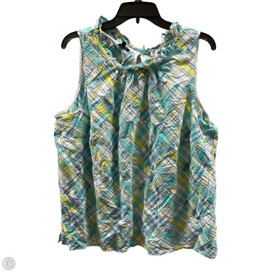 Top Sleeveless By Talbots In Blue, Size: 2x