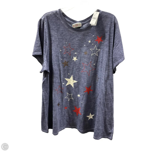Top Short Sleeve By Lane Bryant In Blue, Size: 2x