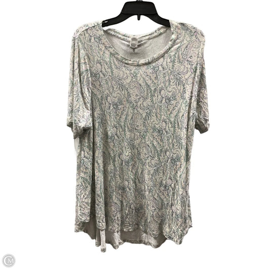 Top Short Sleeve By Lane Bryant In White, Size: 1x