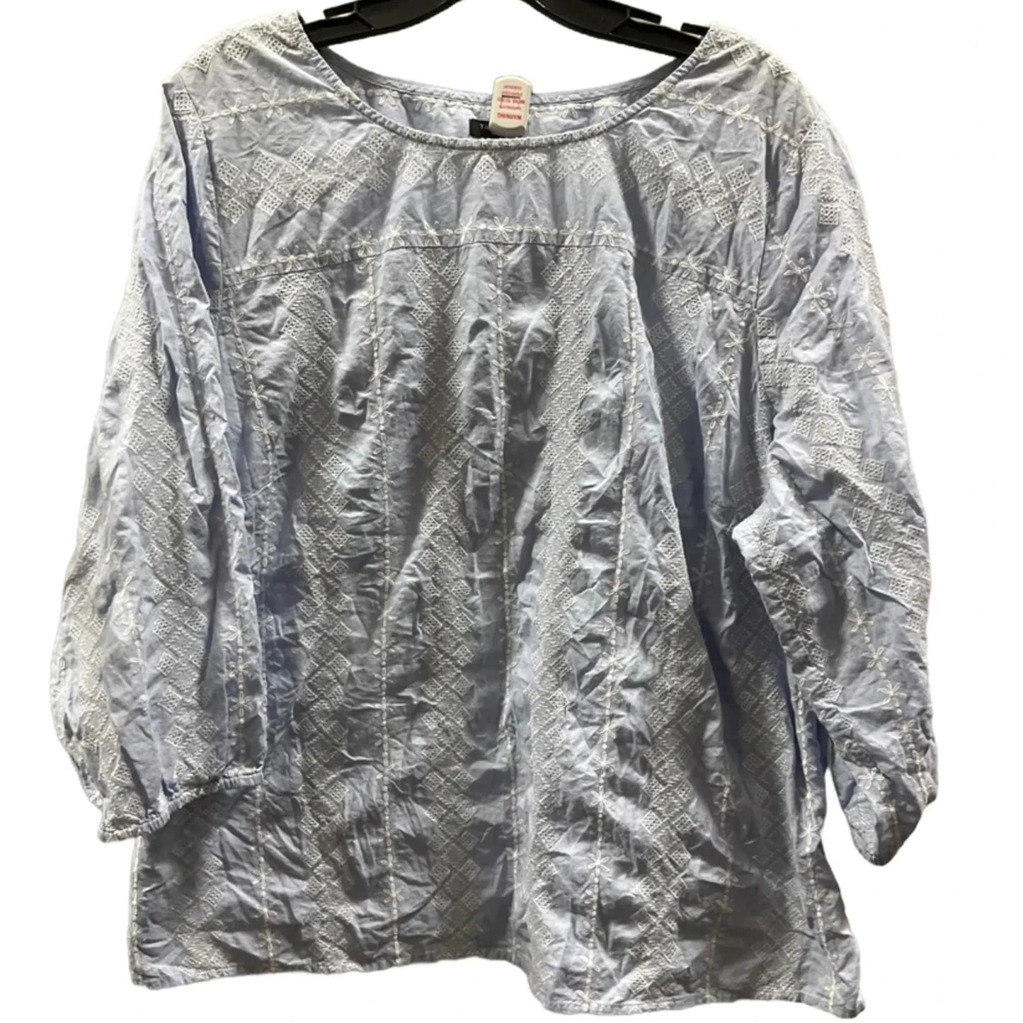 Top Long Sleeve By Talbots In Blue, Size: 2x