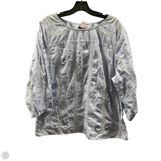 Top Long Sleeve By Talbots In Blue, Size: 2x