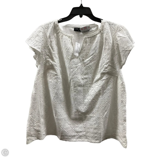 Top Short Sleeve By Lane Bryant In White, Size: 1x