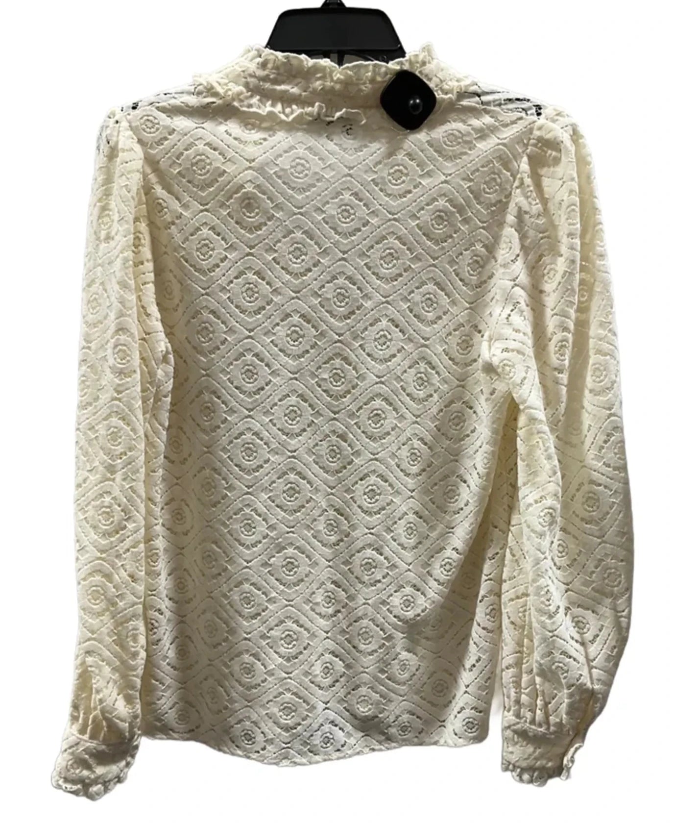 Top Long Sleeve By Frnch In Cream, Size: M