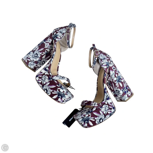 Sandals Heels Block By Express In Purple, Size: 9.5