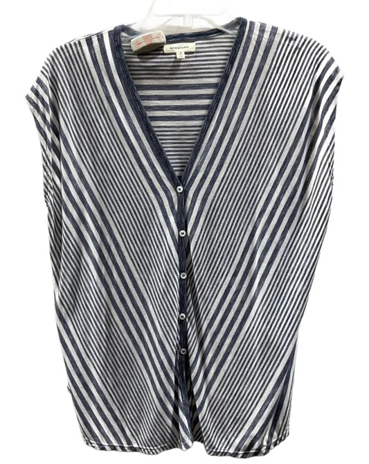 Top Short Sleeve By Max Studio In Blue, Size: M