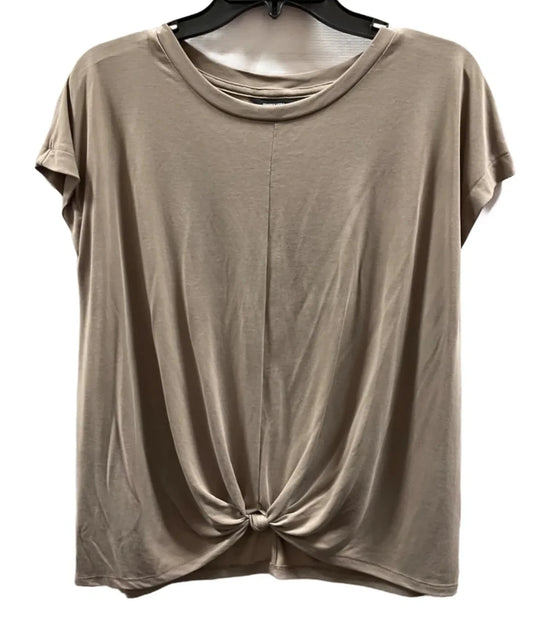 Top Short Sleeve By Simply Vera In Taupe, Size: L