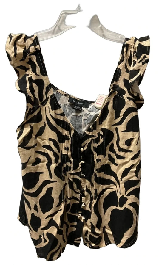 Top Sleeveless By Sanctuary In Black & Tan, Size: Xs