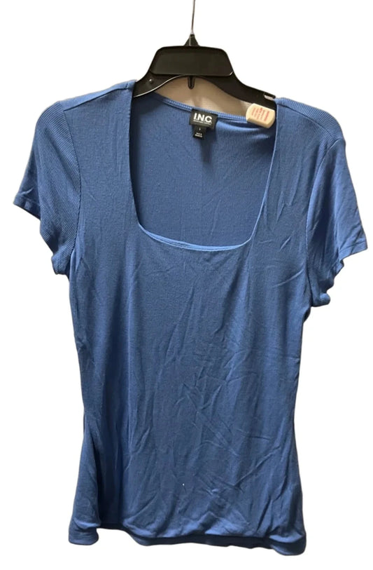 Top Short Sleeve By Inc In Blue, Size: L
