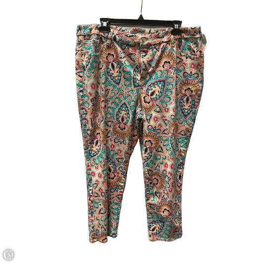 Pants Cropped By Chicos In Floral Print, Size: Xl
