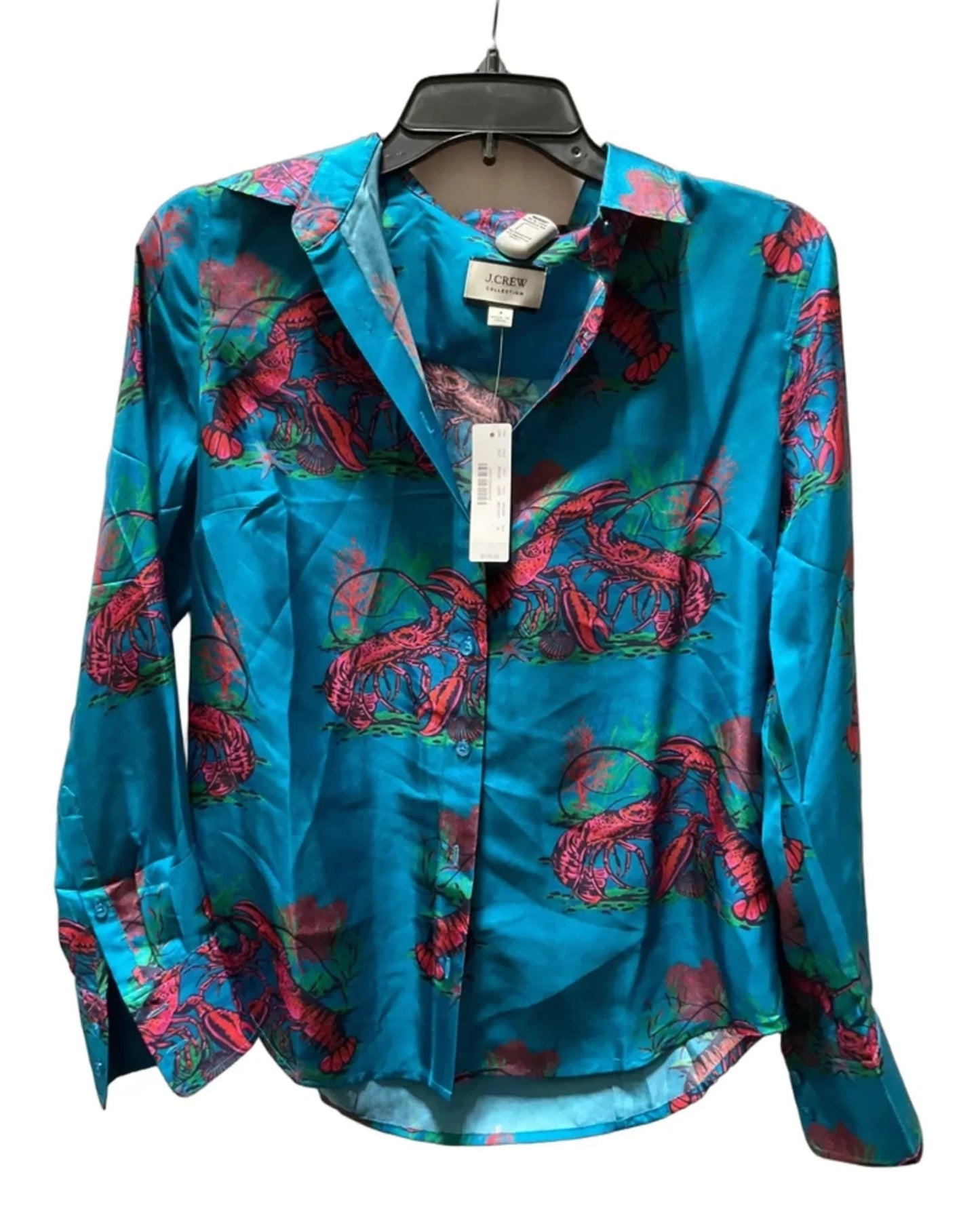 Blouse Long Sleeve By J. Crew In Blue, Size: 4