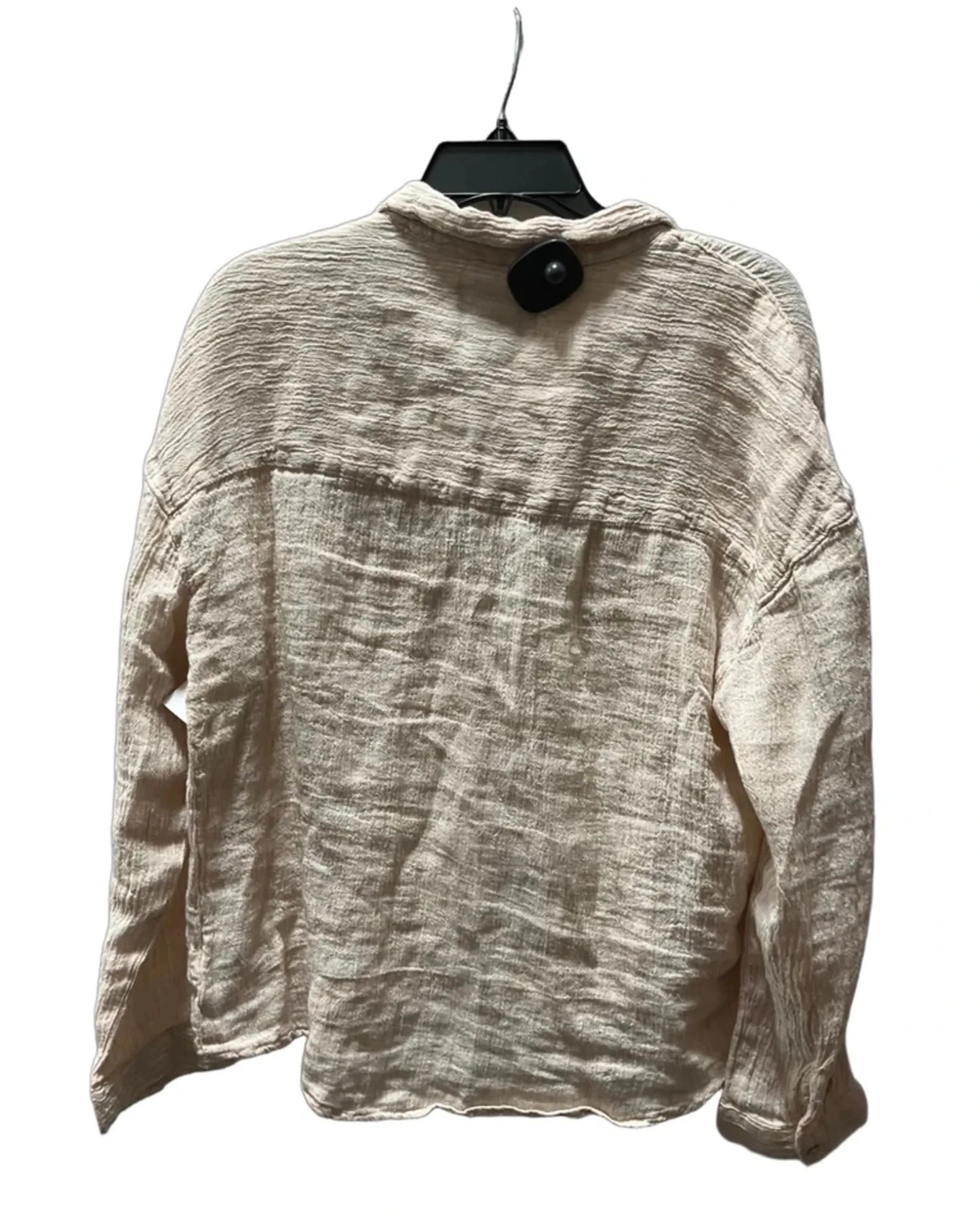 Blouse Long Sleeve By Tahari In Tan, Size: L