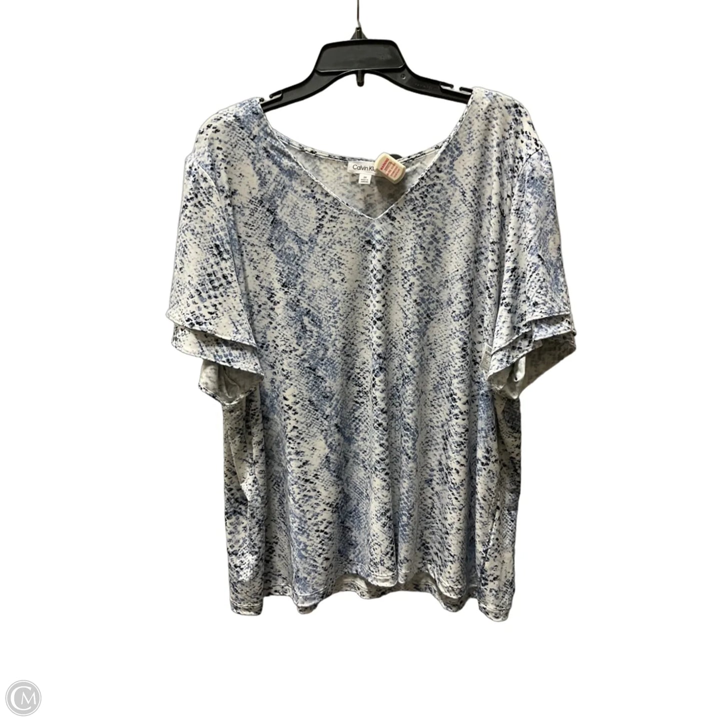 Top Short Sleeve By Calvin Klein In Blue, Size: 3x