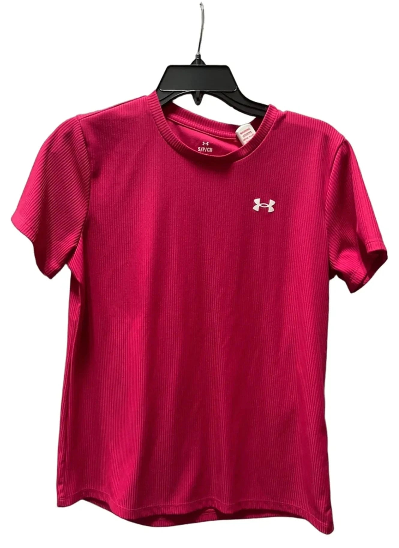 Athletic Top Short Sleeve By Under Armour In Pink, Size: S