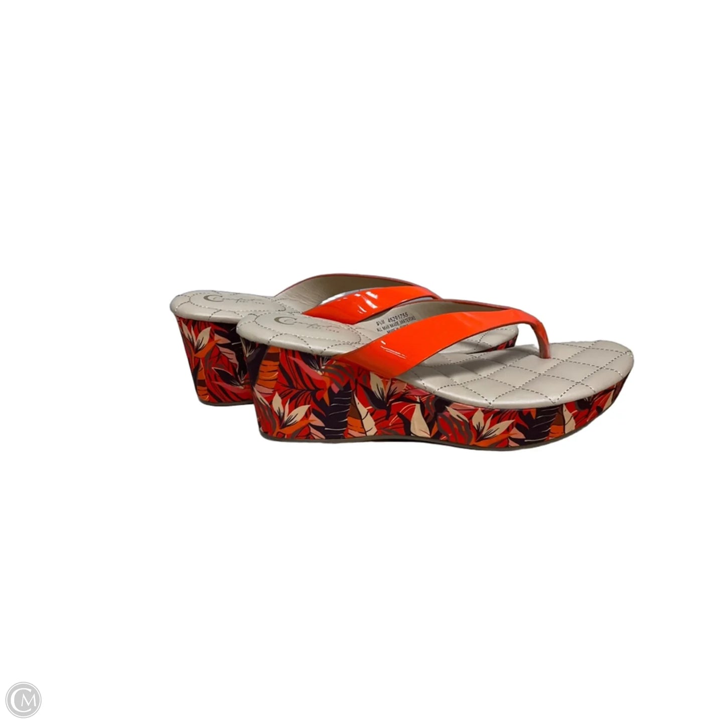 Sandals Heels Platform By Cmc In Orange, Size: 9.5