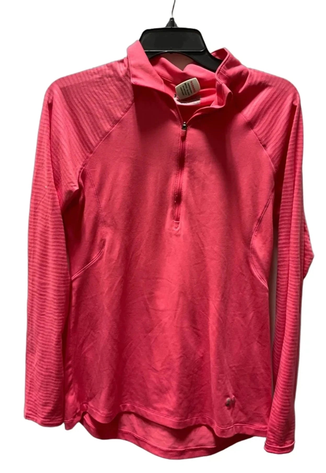 Athletic Top Long Sleeve Collar By Under Armour In Pink, Size: L