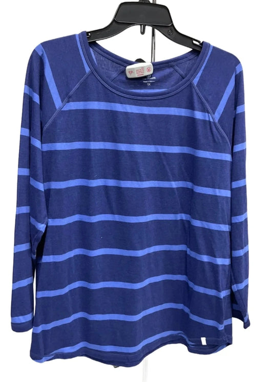 Top Long Sleeve By Talbots In Blue, Size: 1x