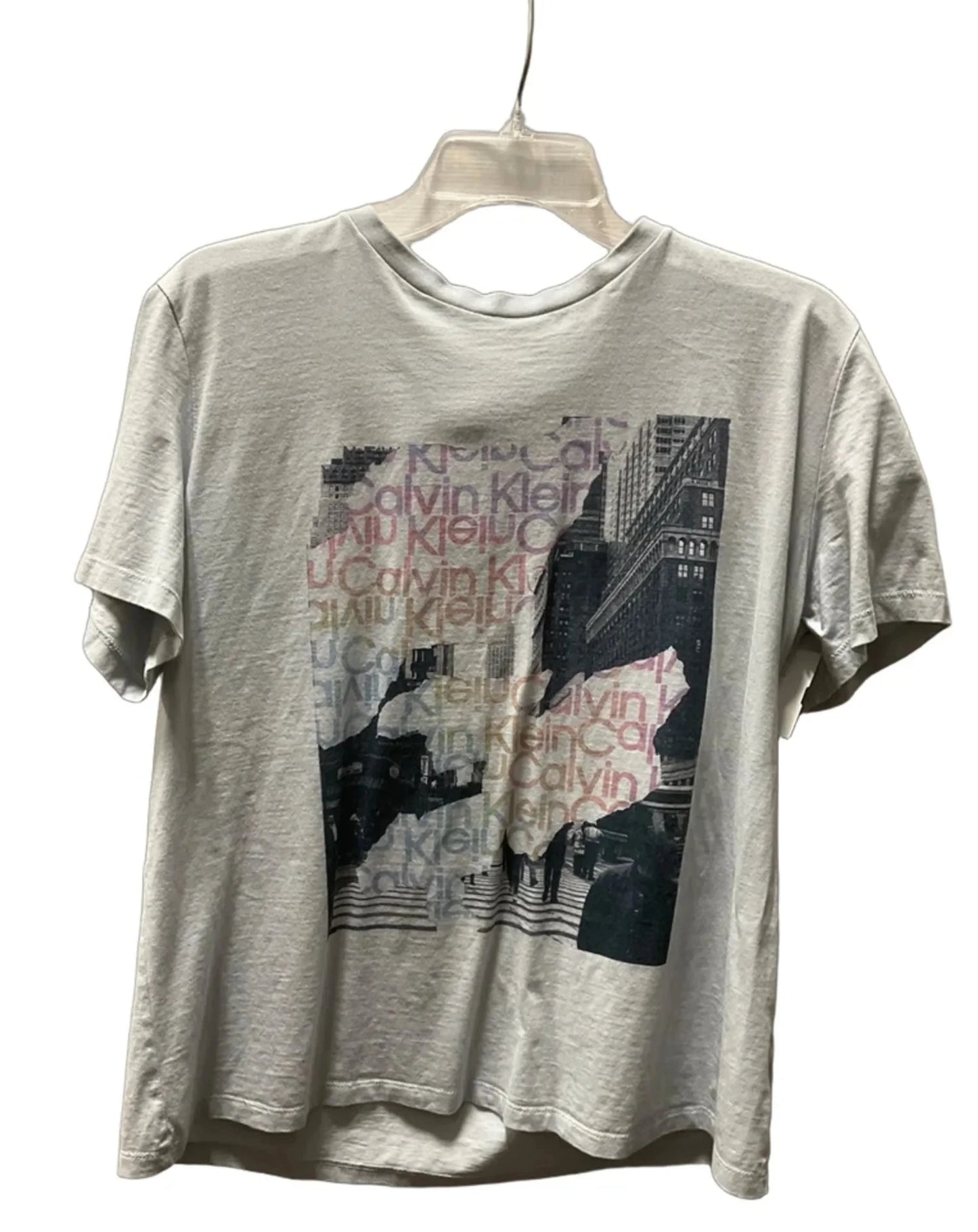 Top Short Sleeve By Calvin Klein In Blue, Size: Xl