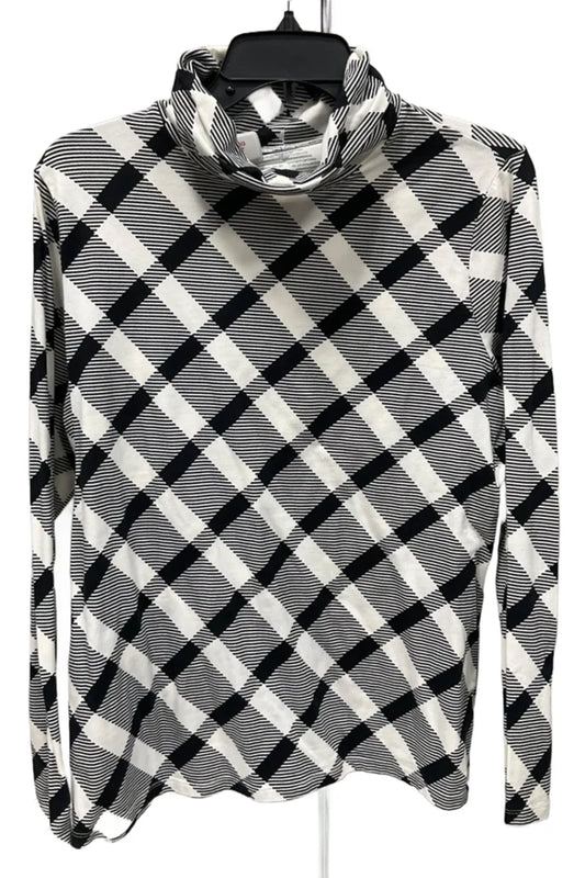 Top Long Sleeve By Talbots In Black & White, Size: 1x