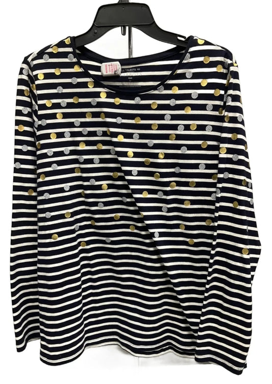 Top Long Sleeve By Talbots In Striped Pattern, Size: 1x