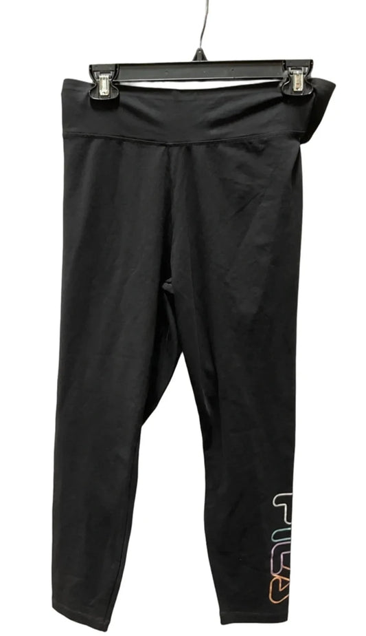 Athletic Leggings By Fila In Black, Size: L