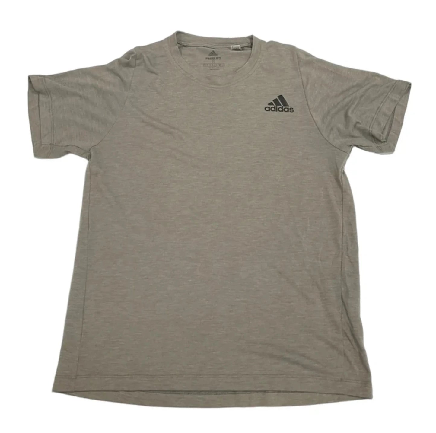 Athletic Top Short Sleeve By Adidas In Grey, Size: S