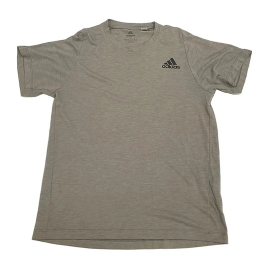 Athletic Top Short Sleeve By Adidas In Grey, Size: S