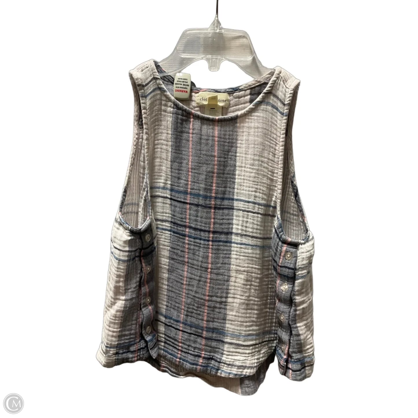 Top Sleeveless By Cloth & Stone In Plaid Pattern, Size: Xs