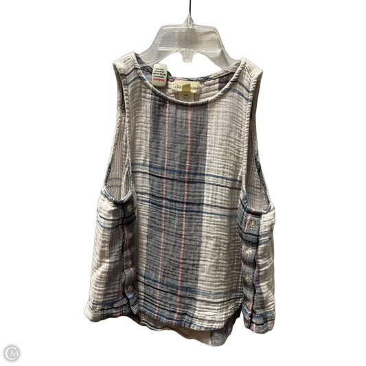 Top Sleeveless By Cloth & Stone In Plaid Pattern, Size: Xs