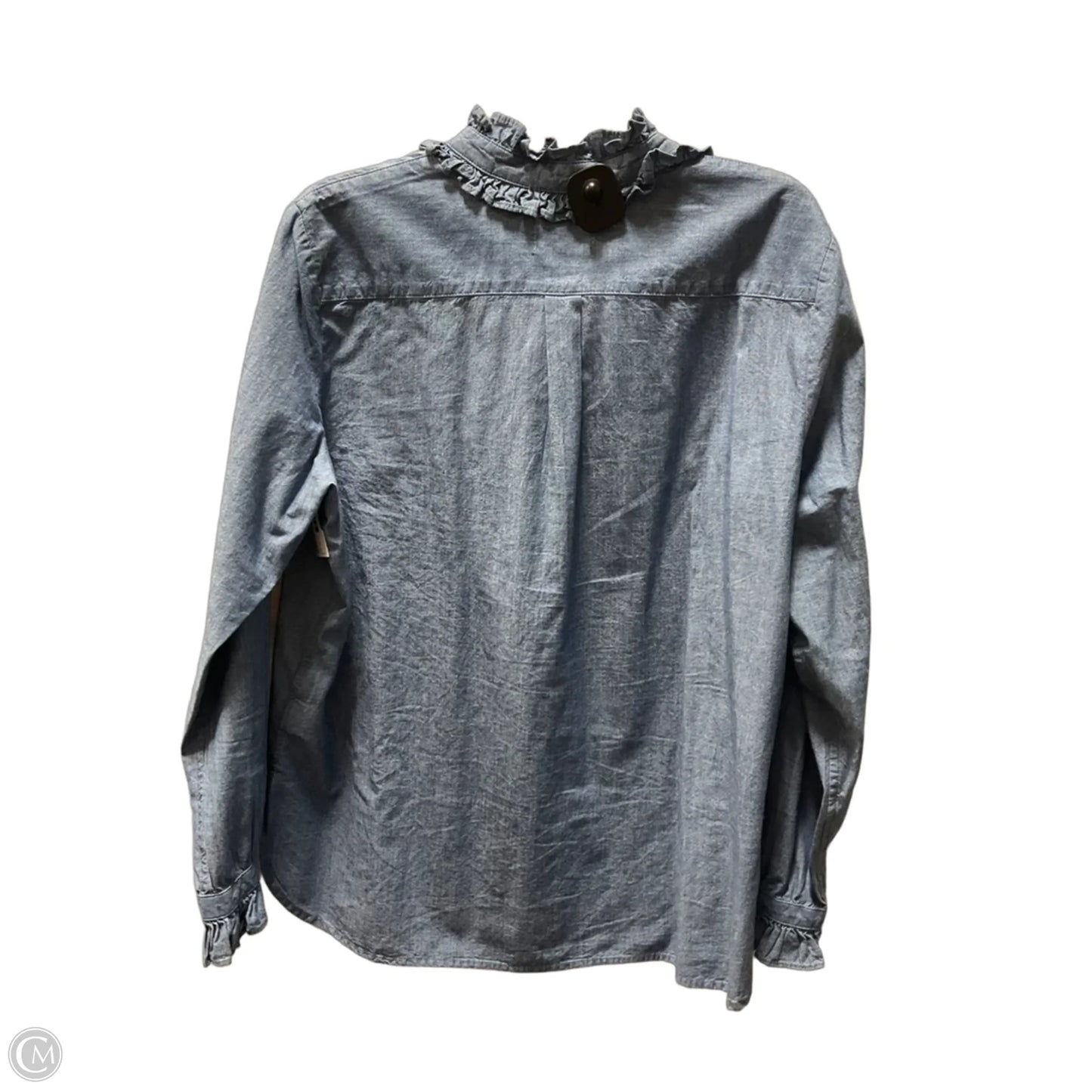 Blouse Long Sleeve By J. Crew In Blue, Size: 1x