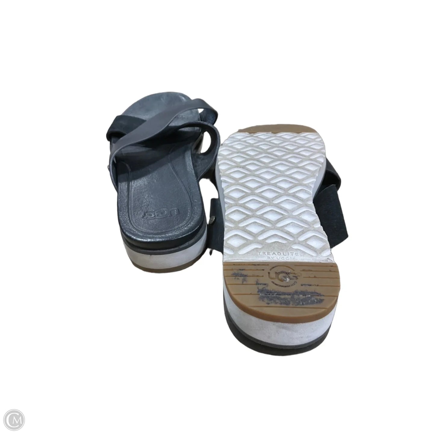 Sandals Designer By Ugg In Black, Size: 8