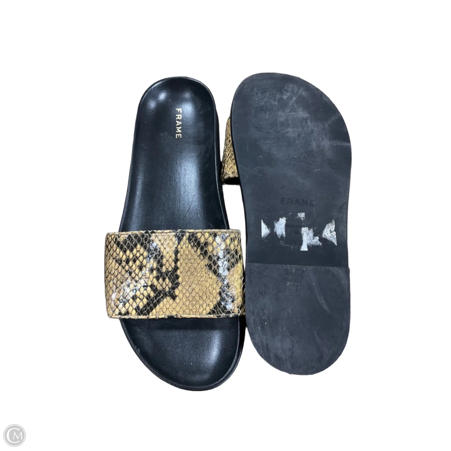 Sandals Flats By Frame In Snakeskin Print, Size: 9.5