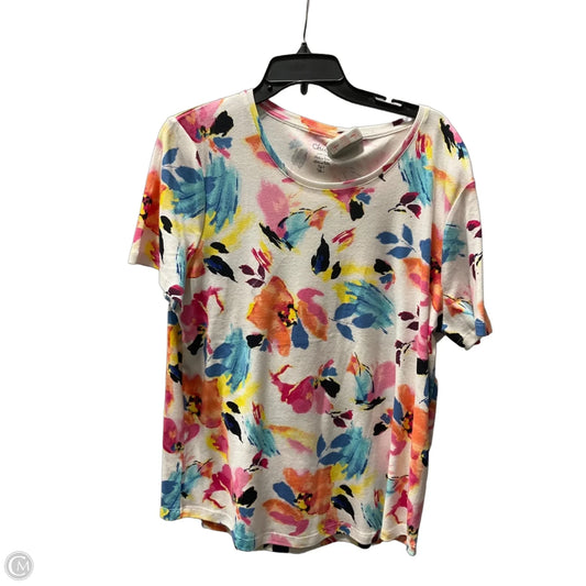 Top Short Sleeve By Chicos In Multi-colored, Size: Xxl