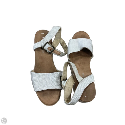 Sandals Heels Platform By Toms In Cream, Size: 8.5