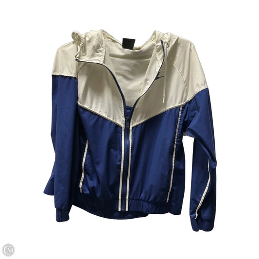 Athletic Jacket By Nike In Blue, Size: L