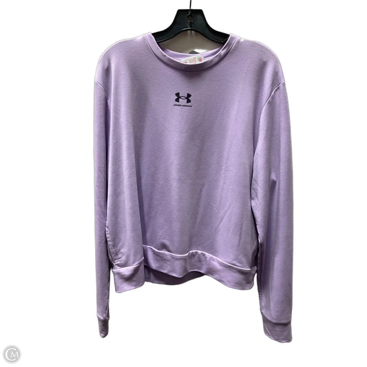 Athletic Top Long Sleeve Crewneck By Under Armour In Purple, Size: Xl