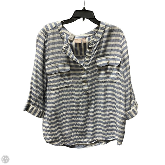 Top Short Sleeve By Chicos In Striped Pattern, Size: Xl