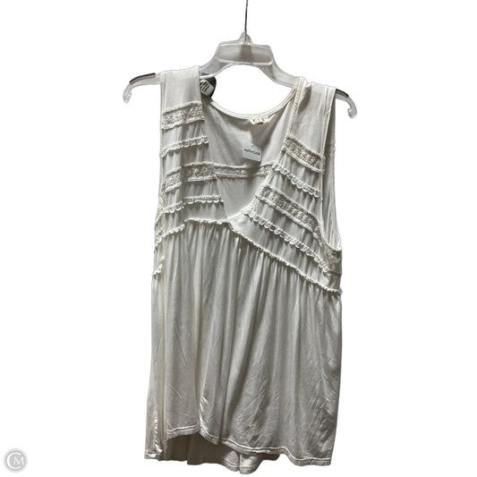 Top Sleeveless By Pol In White, Size: L