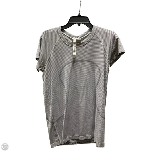 Athletic Top Short Sleeve By Lululemon In Striped Pattern, Size: 12