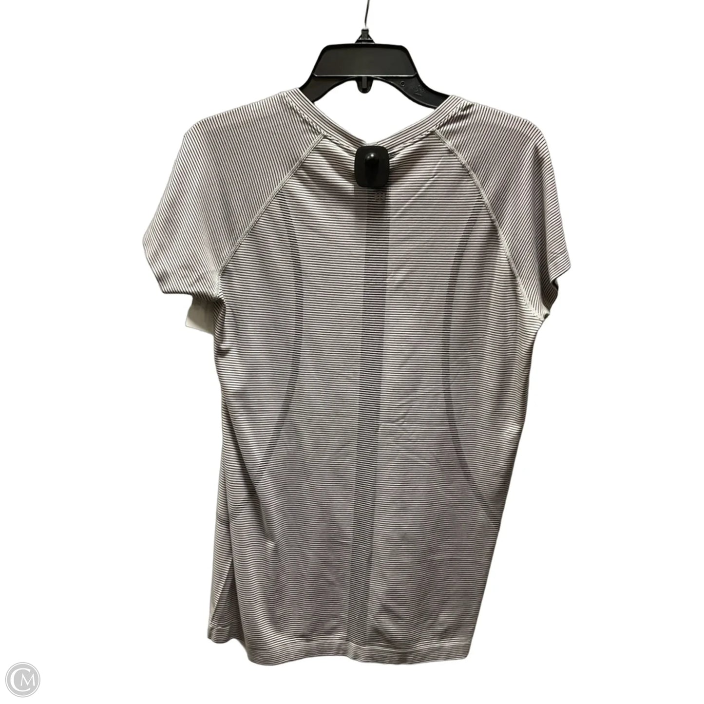 Athletic Top Short Sleeve By Lululemon In Striped Pattern, Size: 12