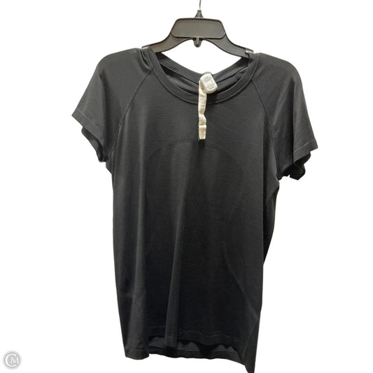 Athletic Top Short Sleeve By Lululemon In Black, Size: 12