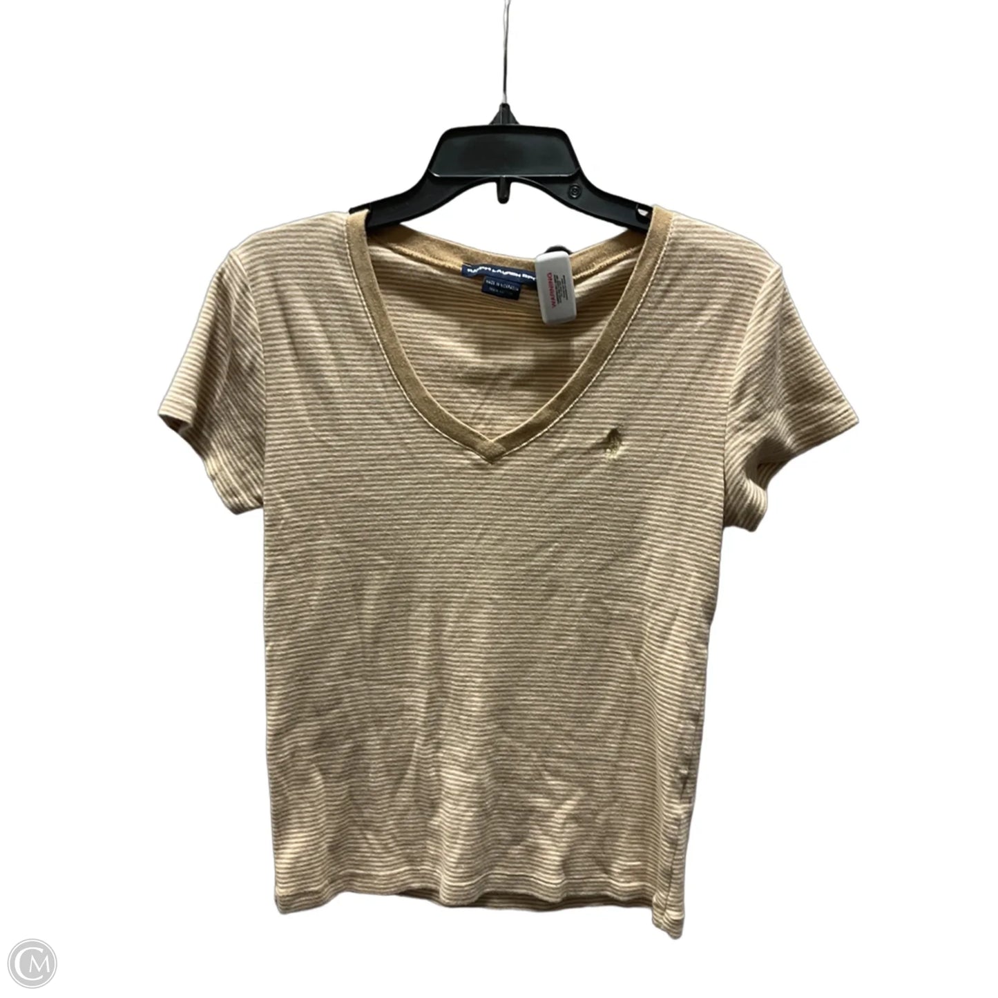 Top Short Sleeve By Ralph Lauren In Striped Pattern, Size: L