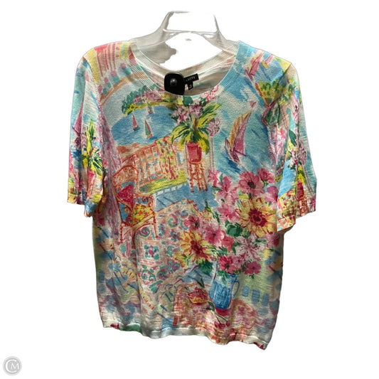 Top Short Sleeve By Talbots In Multi-colored, Size: M