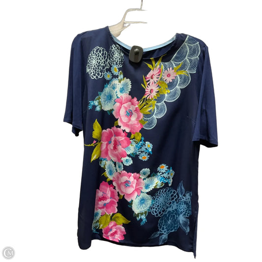 Top Short Sleeve By Chicos In Navy, Size: M