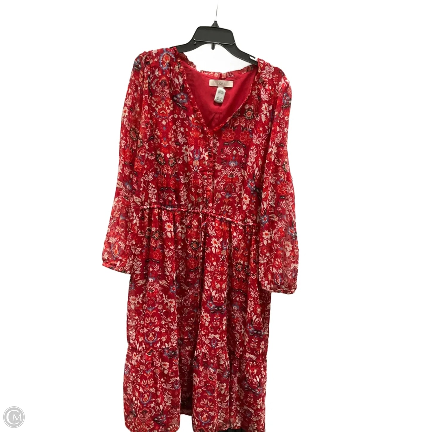 Dress Casual Maxi By Loft In Red, Size: Xxl