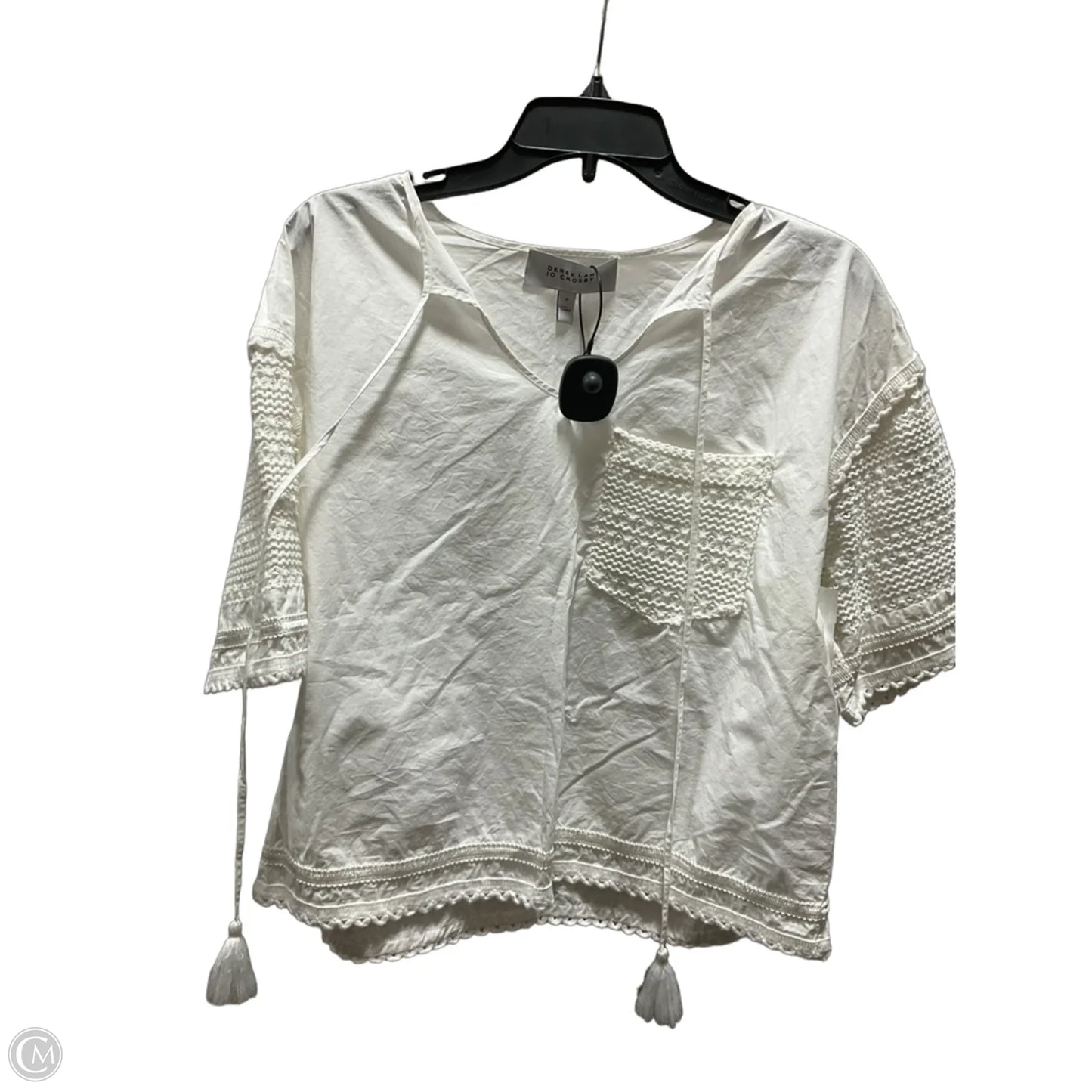 Top Short Sleeve Designer By Derek Lam In White, Size: M