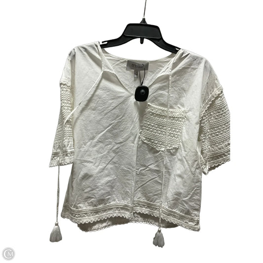 Top Short Sleeve Designer By Derek Lam In White, Size: M