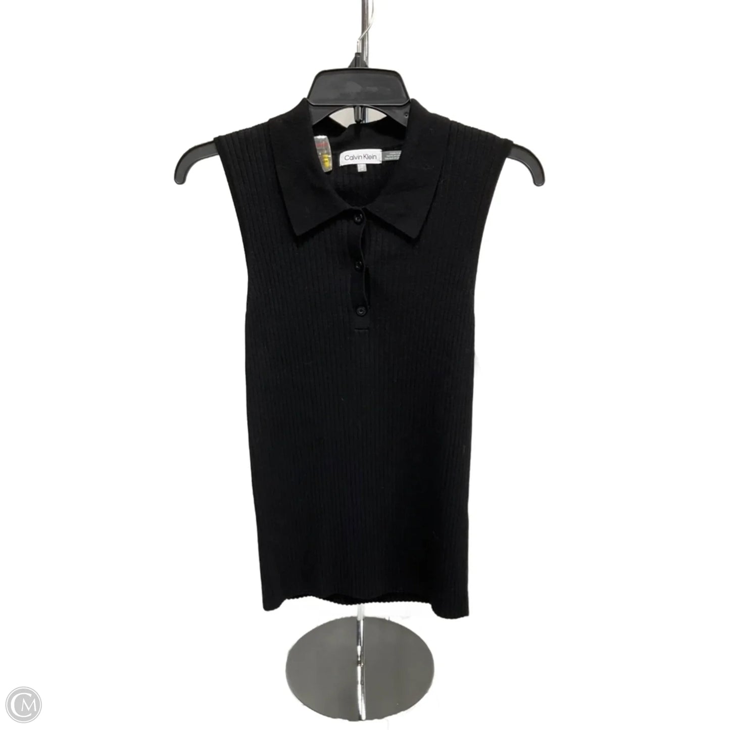 Top Sleeveless By Calvin Klein In Black, Size: M