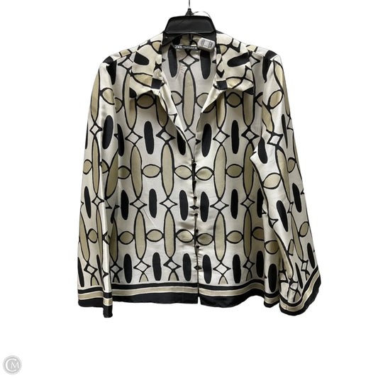 Blouse Long Sleeve By Zara In Black, Size: L